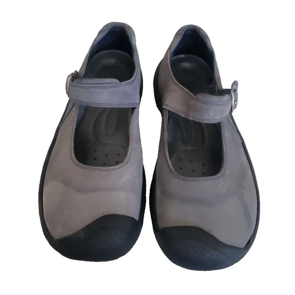 Keen Women's Seattle Gray Nubuck Leather Mary Jane Hiking Shoes EU 38.5 US 8M